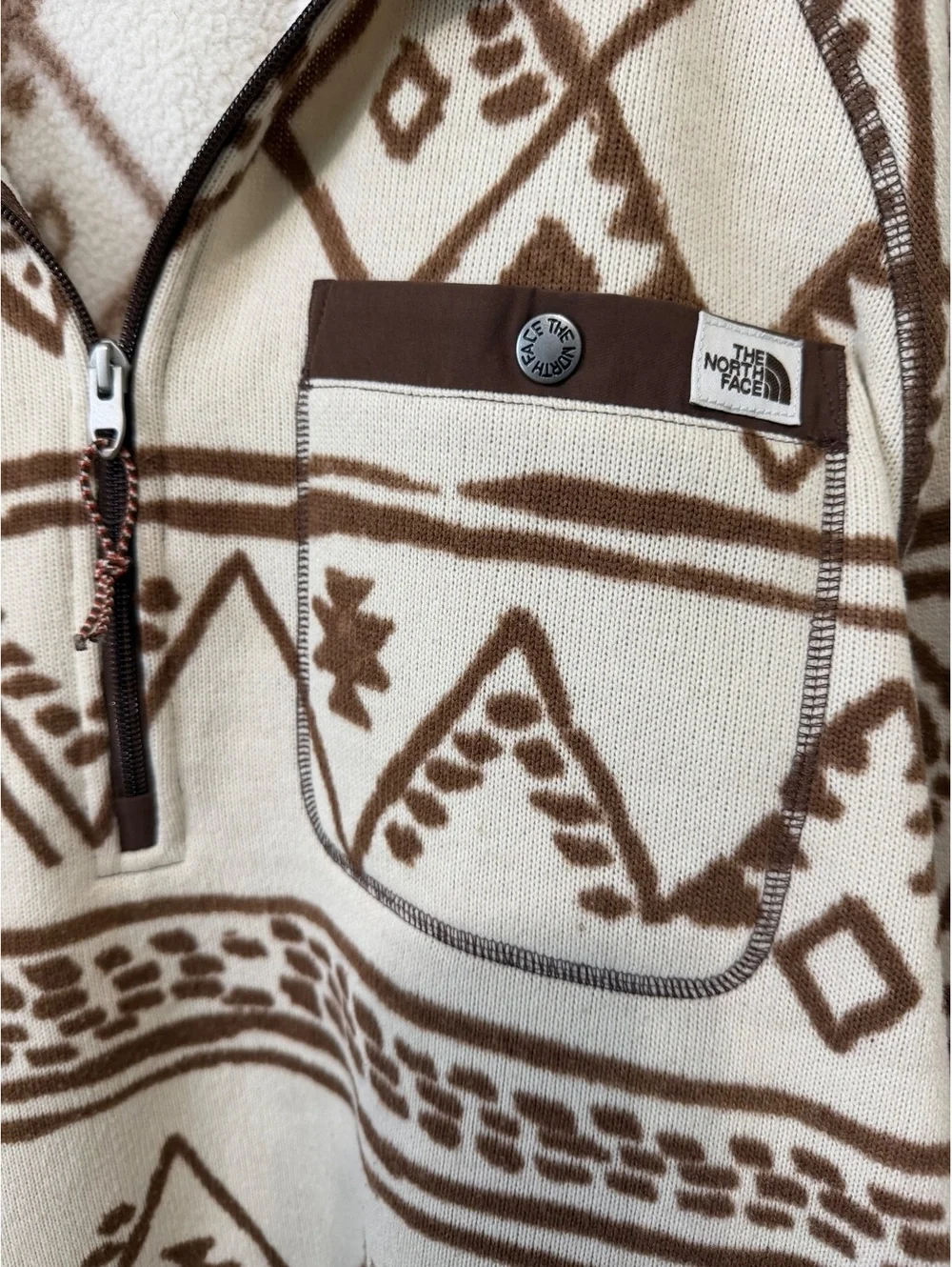 The North Face 1/4 Zip Gordon Lyons Pullover Shirt Aztec Print Men's Size XXL